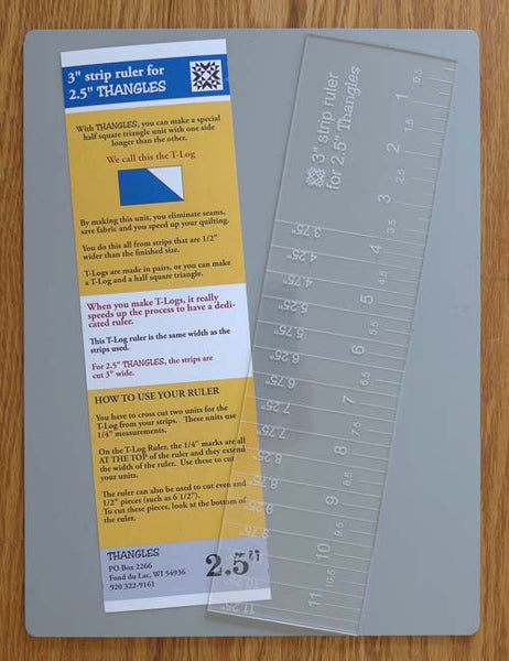 3" strip ruler for use with 2.5" Thangles