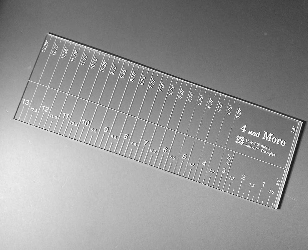 4 and More Ruler for Use with 4.5" strips and 4" Thangles