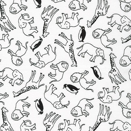Animal Club -Lions, Giraffes, Elephants and More - Fabric by the yard.