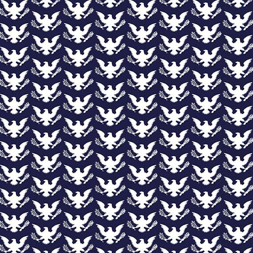 Eagles in Navy, Your Vote Counts  - Fabric by the yard.