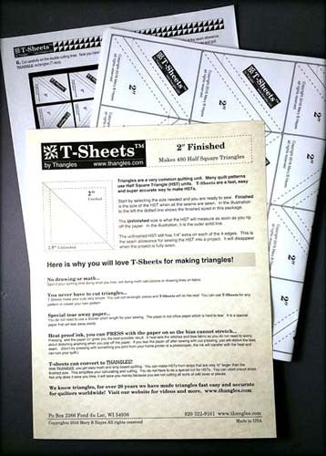 2" T-Sheets - Make Half Square Triangles, Easy, Fast, Accurate