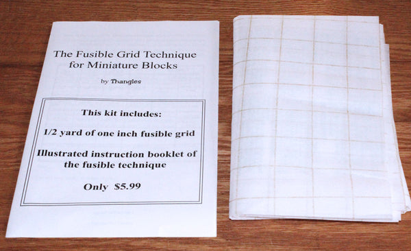Thangles Mini block technique book with 1/2 yd fusible printed with 1" grid