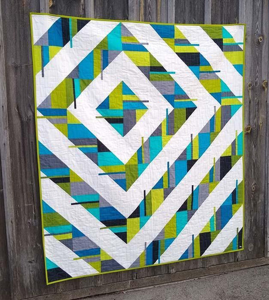 Fractured Quilt Pattern by Thangles made with 4.5" strips