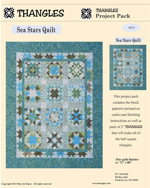 Sea Stars - Star Sampler Quilt using Thangles with 12 blocks