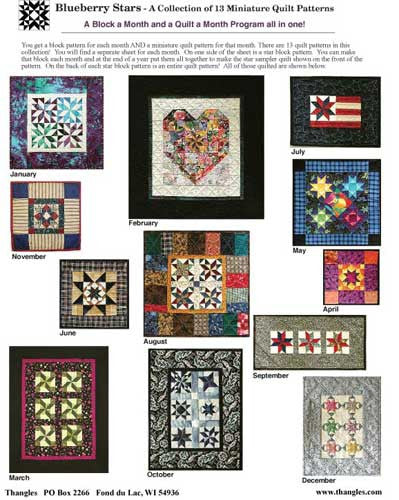 Thangles Blueberry Stars Mini Quilts Project Pack