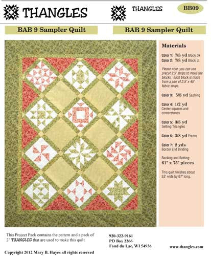 Thangles BAB 9 Sampler Quilt Project Pack