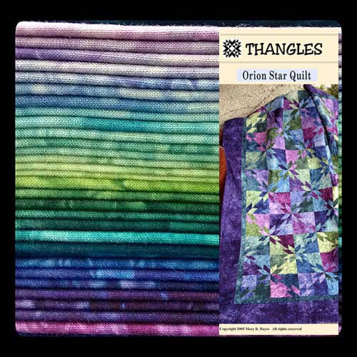 Thangles Orion Star quilt kit with fabric and project pack