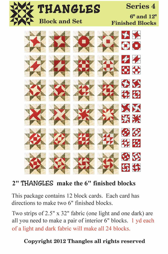 Thangles Block Cards - Series 4 from 2" strips