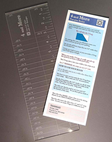 4 and More Ruler for Use with 4.5" strips and 4" Thangles