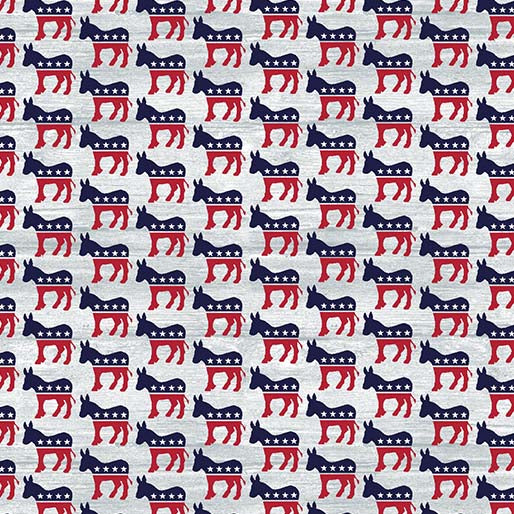 Donkeys,  Your Vote Counts  - Fabric by the yard.